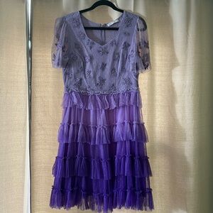 Beautiful ombré purple dress with impressive beading and detail